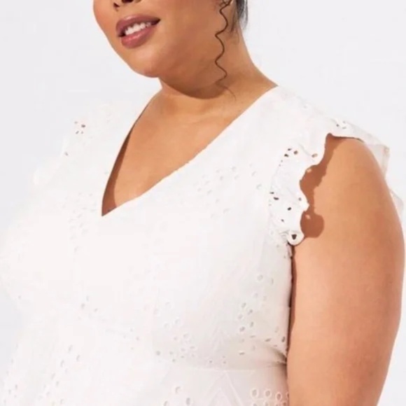 V Neck Babydoll Ruffle Sleeve Top - Picture 3 of 5